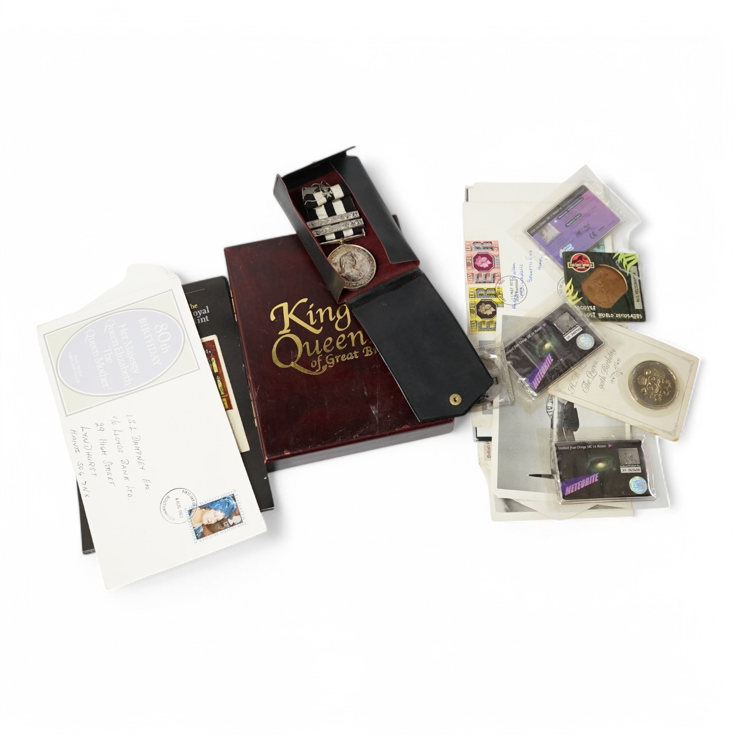 A Service Medal of the Order of St John’s with two clasps, together with a United Kingdom brilliant uncirculated coin collection 2008, plus a few other items. Condition - fair.